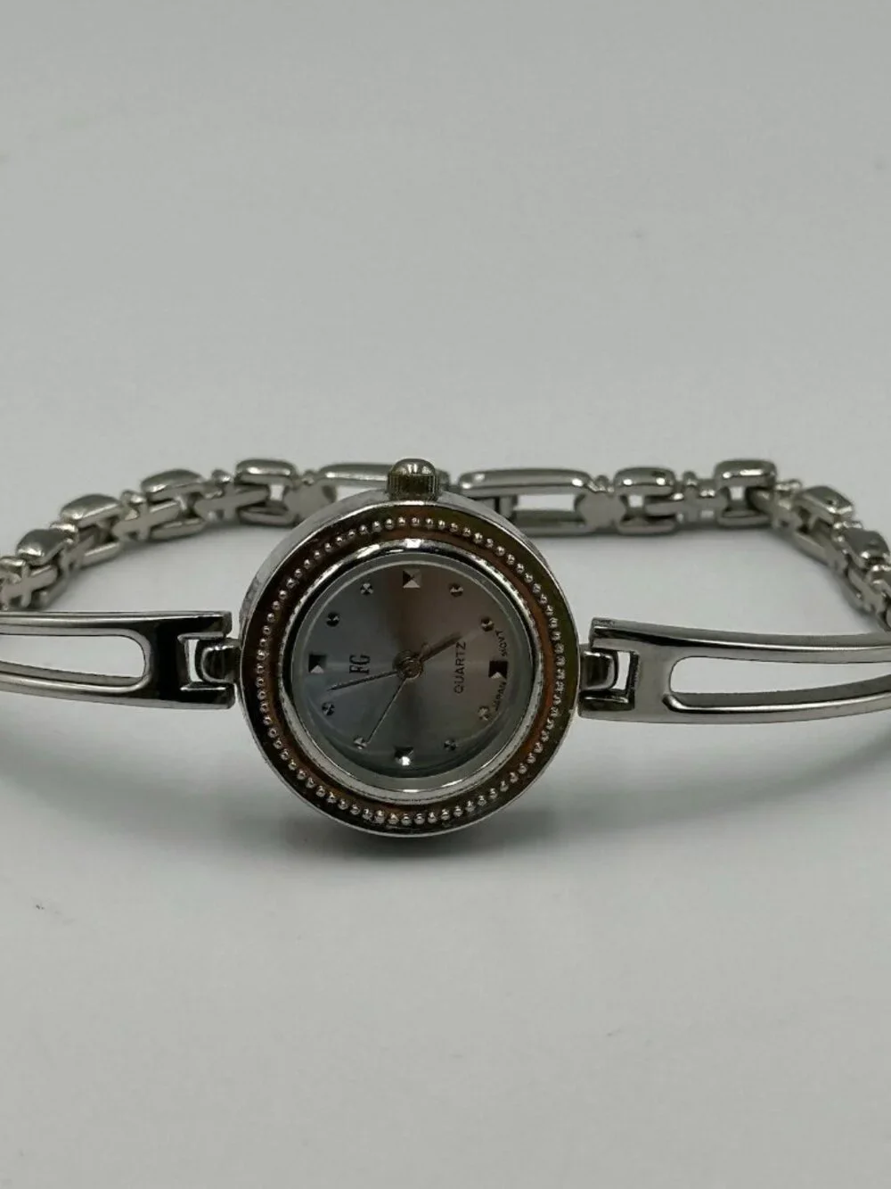 3/$30 Advance Watch Women Silver Tone Round Blue Dial 22MM New Battery 7.25 Inch